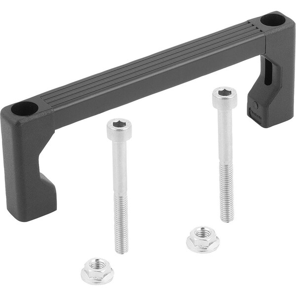 Pull Handle A=88, L=103, H=40, Form:A, Aluminum Anodized, Comp:Polyamide Comp:Black, D=M05